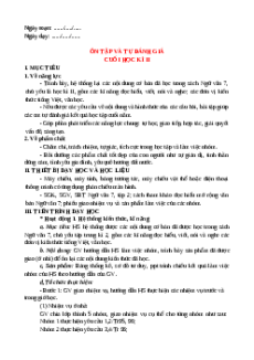 Giáo án Ôn tập và tự đánh giá cuối Học kì 2 Cánh diều