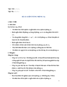 Giáo án Bài 23 Vật Lí 12 Kết nối tri thức (2025): Hiện tượng phóng xạ