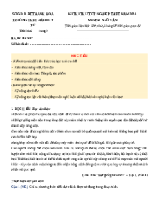Đề thi thử tốt nghiệp Ngữ Văn THPT Đào Duy Từ - Sở GD&ĐT Thanh Hóa năm 2024