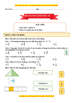 Bài tập cuối tuần Toán 4 Tuần 19 Cánh diều