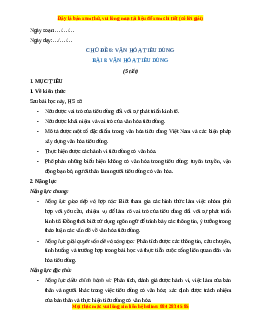 Giáo án Bài 8 KTPL 11 Kết nối tri thức: Văn hóa tiêu dùng