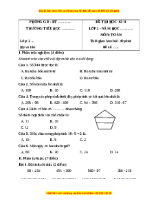 Đề thi cuối kì 2 Toán lớp 2 Cánh diều (Đề 7)