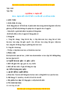 Giáo án Toán 6 Học kì 2 Chân trời sáng tạo