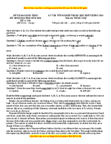 Đề Tốt nghiệp Tiếng Anh 2024 theo đề tham khảo (Đề 4)