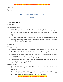 Giáo án Bài 13 Lịch sử 8 Cánh diều (2024): Trung Quốc và Nhật Bản