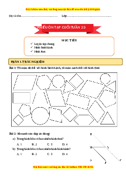 Bài tập cuối tuần Toán 4 Tuần 23 Cánh diều