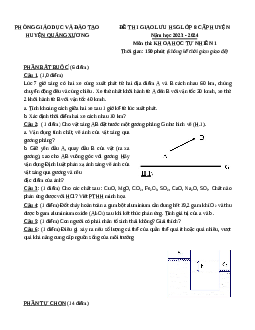 Đề thi hsg KHTN 8 năm 2023-2024 Phòng GD Quảng Xương