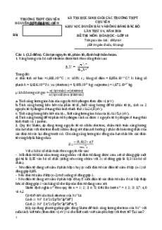 Đề thi HSG Hóa học 10 Trường THPT Chuyên Nguyễn Tất Thành - Yên Bái
