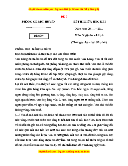 Đề thi cuối kì 1 Ngữ văn 6 Cánh diều (đề 7)