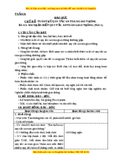 Giáo án Đạo đức lớp 3 Bài 11 Cánh diều: Em nhận biết quy tắc an toàn giao thông