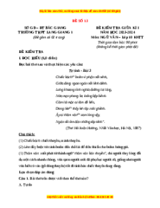 Đề thi giữa kì 1 Ngữ Văn 10 Kết nối tri thức (Đề 13)