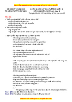 Đề thi thử Ngữ văn trường Thái Phiên - Hải Phòng năm 2023