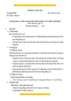Giáo án Bài 7 Tin 11 Kết nối tri thức: Thực hành tìm kiếm thông tin trên Internet
