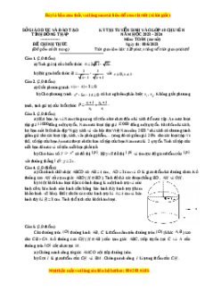 Đề thi vào 10 Toán Tỉnh Đồng Tháp năm 2023-2024