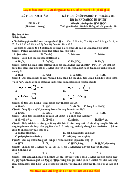 Đề Tốt nghiệp Hóa học 2024 theo đề tham khảo (Đề 3)