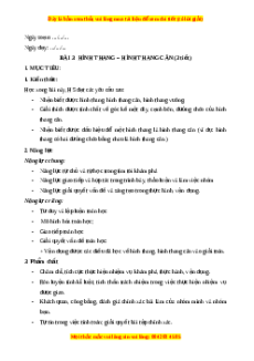 Giáo án Hình thang – Hình thang cân Toán 8 Chân trời sáng tạo
