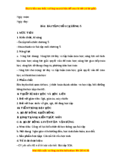 Giáo án Bài tập cuối chương 5 Toán 6 Chân trời sáng tạo
