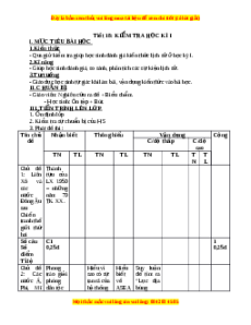 Giáo án Lịch sử 9: Kiểm tra học kì 1