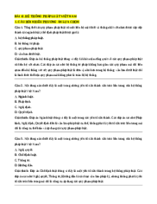 Trắc nghiệm Bài 12 Kinh tế pháp luật 10 Đúng-Sai, Trả lời ngắn: Hệ thống pháp luật Việt Nam