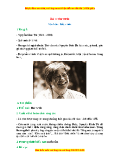 Tác giả - tác phẩm Bài 7: Thơ tự do Ngữ văn 10 Cánh diều