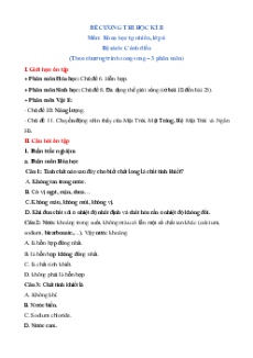 Đề cương Cuối kì 2 KHTN 6 Cánh diều (song song)