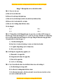 Trắc nghiệm Bài tập dầu mỏ và khí thiên nhiên Hóa học 9