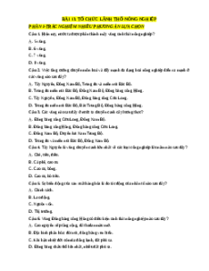 Trắc nghiệm Bài 13: Tổ chức lãnh thổ nông nghiệp Địa lí 12 Đúng-Sai, Trả lời ngắn sách mới 2025