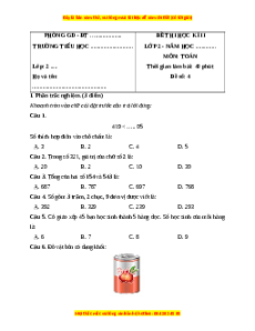 Đề thi cuối kì 2 Toán lớp 2 Kết nối tri thức (Đề 9)