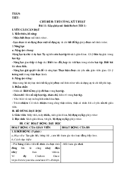 Giáo án Bài 10 Công nghệ lớp 4 Cánh diều: Lắp ghép mô hình robot