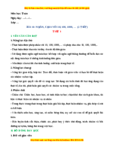 Giáo án Nhân, chia với 10, 100, 1 000, ... Toán 4 Kết nối tri thức