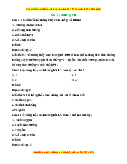 Trắc nghiệm tổng hợp Công nghệ 10 Chương 7