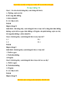 Trắc nghiệm tổng hợp Công nghệ 10 Chương 7