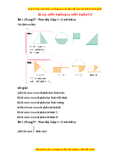 Giải Sgk Toán lớp 3 Bài 26: Một phần hai, một phần tư (Cánh diều)