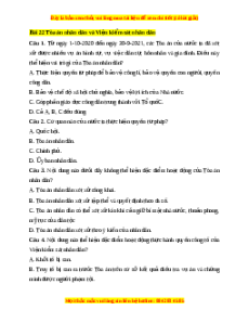 Trắc nghiệm Bài 22 KTPL 10 Kết nối tri thức: Tòa án nhân dân và Viện kiểm sát nhân dân
