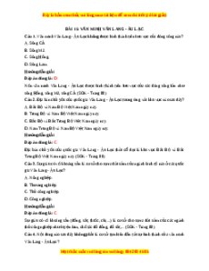 Trắc nghiệm Lịch sử 10 Bài 15 Chân trời sáng tạo: Văn minh Văn Lang – Âu Lạc