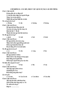 Câu hỏi ôn thi Trạng Nguyên Tiếng Việt lớp 4 Chủ điểm 10: Câu đố, nhân vật lịch sử, tác giả nổi tiếng