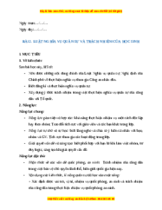 Giáo án GDQP 11 Bài 2 (Kết nối tri thức): Luật nghĩa vụ quân sự và trách nhiệm của học sinh