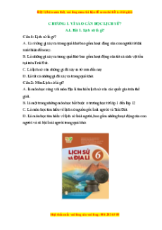 Bộ Trắc nghiệm Lịch sử 6 Cánh diều (cả năm) có đáp án