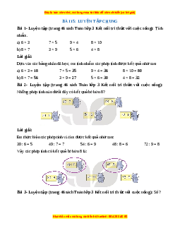 Giải Sgk Toán lớp 3 Bài 15: Luyện tập chung (Kết nối tri thức)