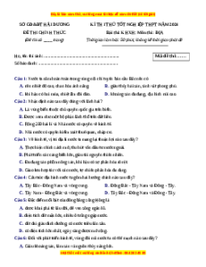 Đề thi thử tốt nghiệp Địa lí Sở GD&ĐT Hải Dương lần 1 năm 2024