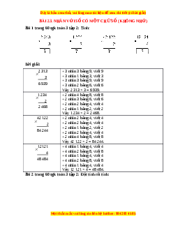 Giải Sgk Toán lớp 3 Bài 23: Nhân với số có một chữ số (không nhớ) (Cánh diều)