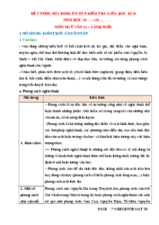 Đề cương ôn tập Giữa kì 2 Ngữ văn 12 Cánh diều