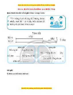 VBT Toán lớp 3 Bài 16 (Chân trời sáng tạo): Giải bài toán bằng hai bước tính