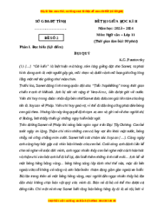 Đề thi giữa kì 2 Ngữ văn 11 Cánh diều (Đề 2)