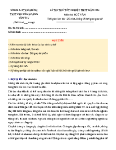 Đề thi thử tốt nghiệp Ngữ Văn THPT Chuyên Hoàng Văn Thụ - Sở GD&ĐT Hòa Bình năm 2024
