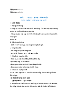 Giáo án Thực hành tiếng Việt trang 126 Ngữ Văn 12 Cánh diều