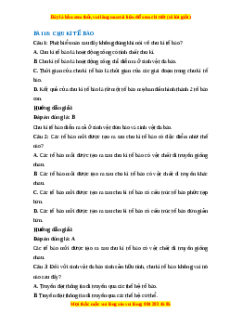 Trắc nghiệm Sinh học 10 Bài 18 Chân trời sáng tạo: Chu kỳ tế bào