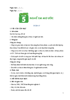 Giáo án Tuần 17 Hoạt động trải nghiệm lớp 5 Cánh diều