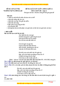 Đề thi thử Ngữ văn trường Hương Khê - Hà Tĩnh lần 1 năm 2023