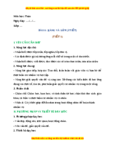 Giáo án Hàng và lớp Toán 4 Kết nối tri thức